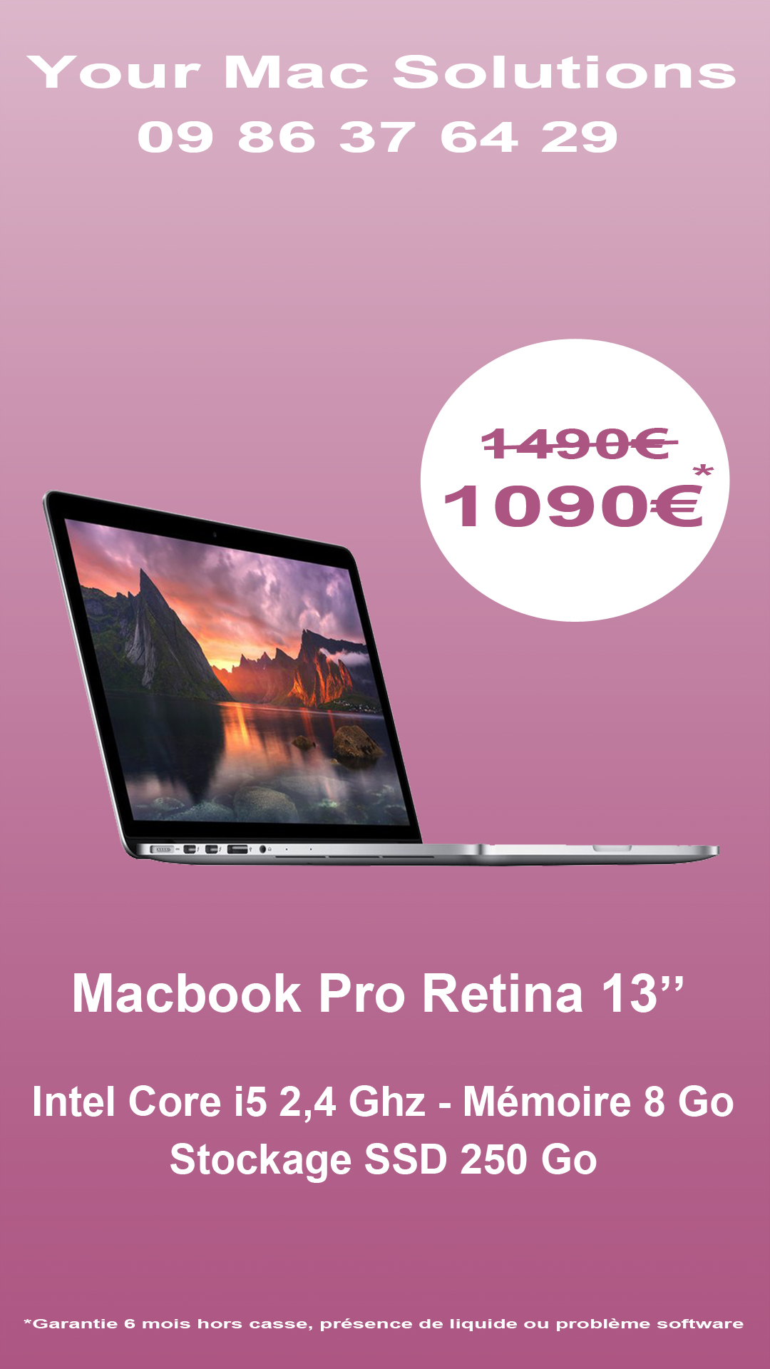 MacBook Pro 15 pouces 2,5 GHz de mi 2014 - iOccasion